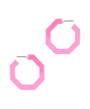 Load image into Gallery viewer, Plastic AB Coating Geometric Hoop Earring
