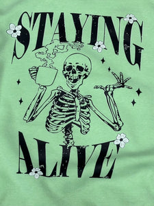 Staying Alive  Graphic Crewneck Sweatshirt