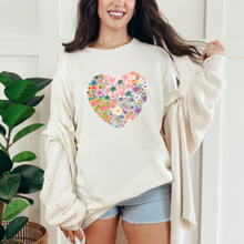 Load image into Gallery viewer, Patchwork Floral Heart Graphic Tee
