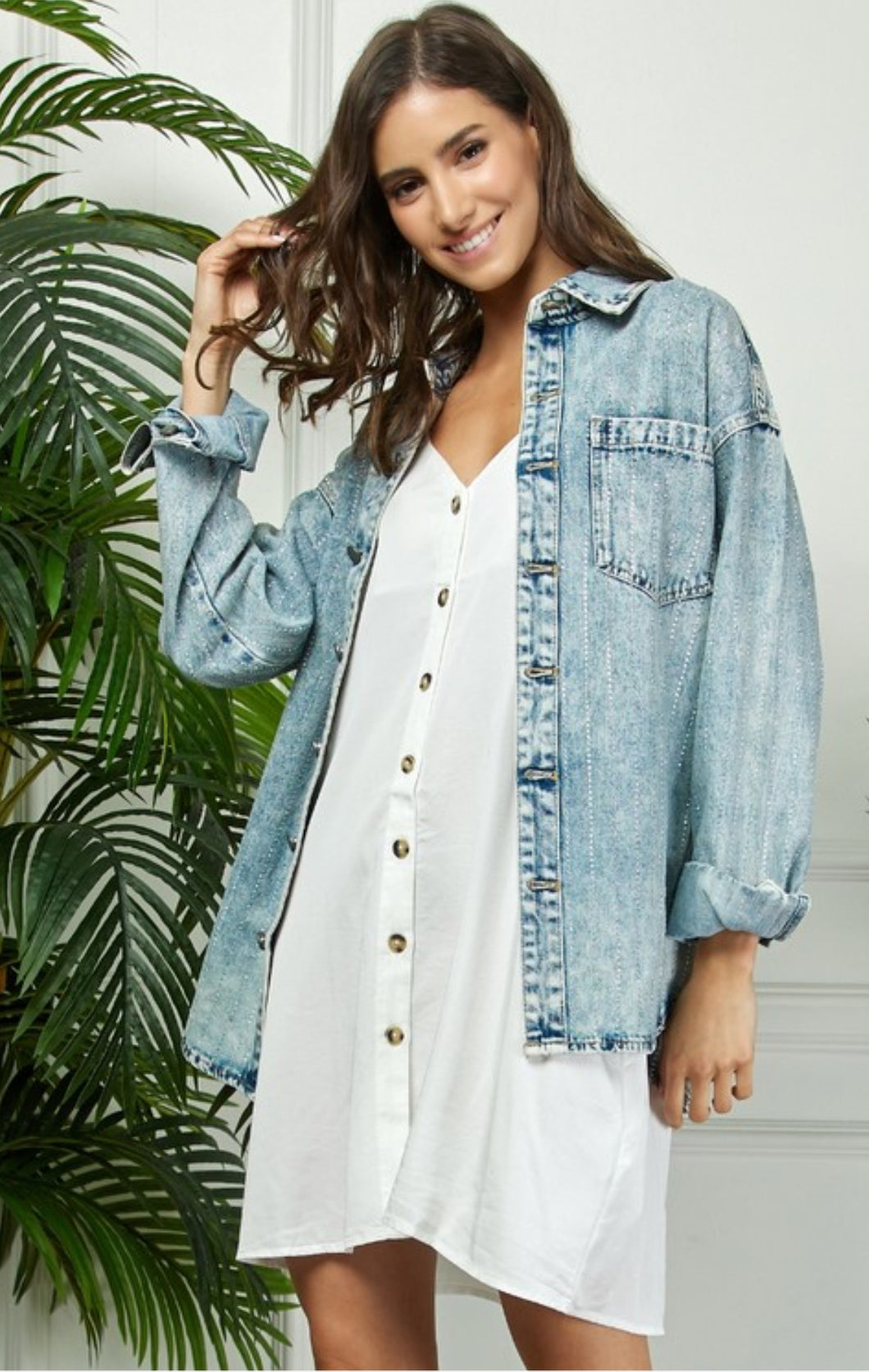 Dazzling Denim Rhinestone Jacket