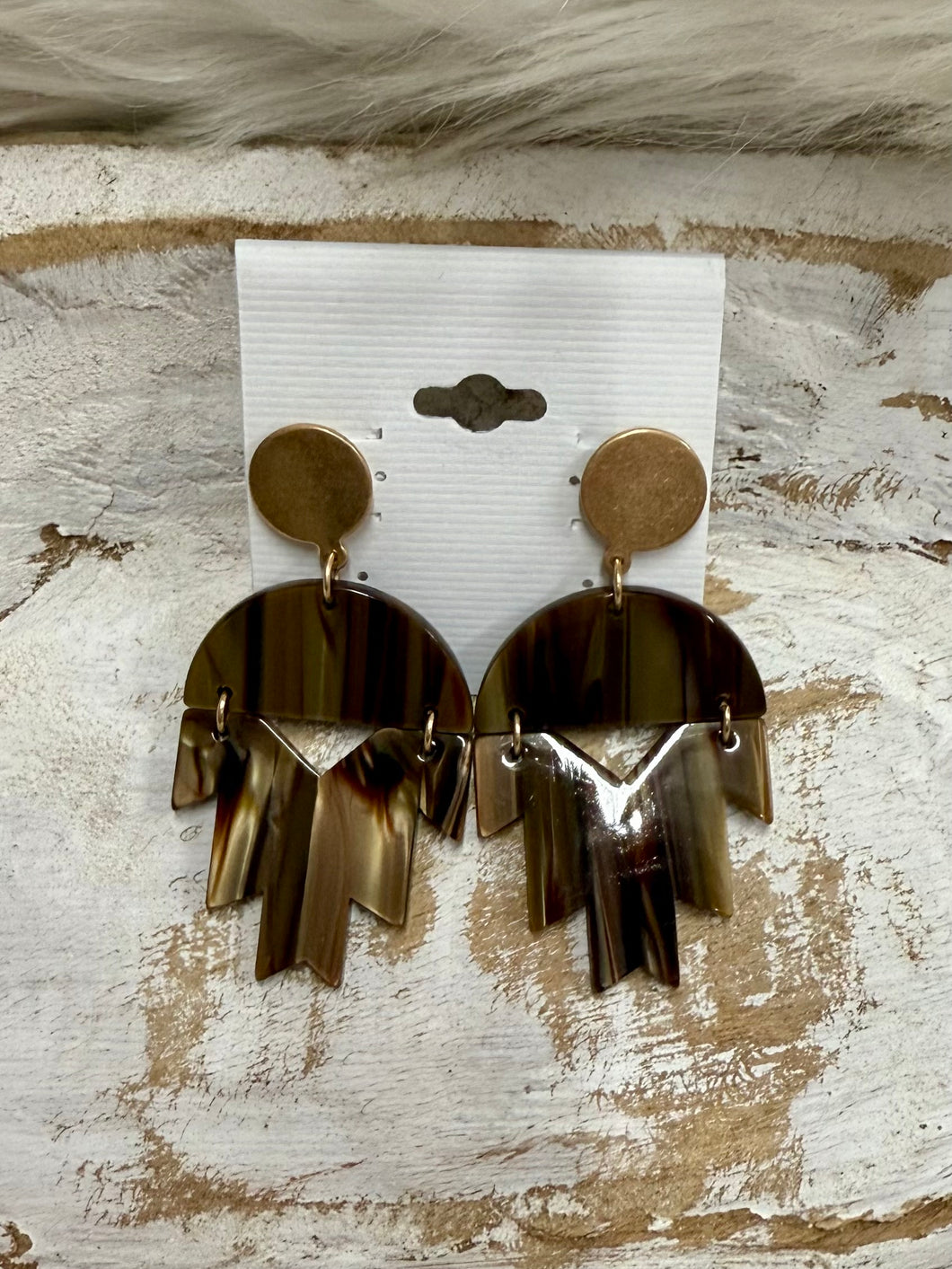 Retro Geo Drop Earrings