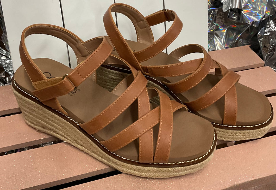 All Nighter Cognac Wedge