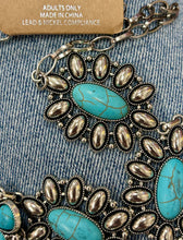 Load image into Gallery viewer, Turquoise Cowgirl Statement Necklace &amp; Earring Set
