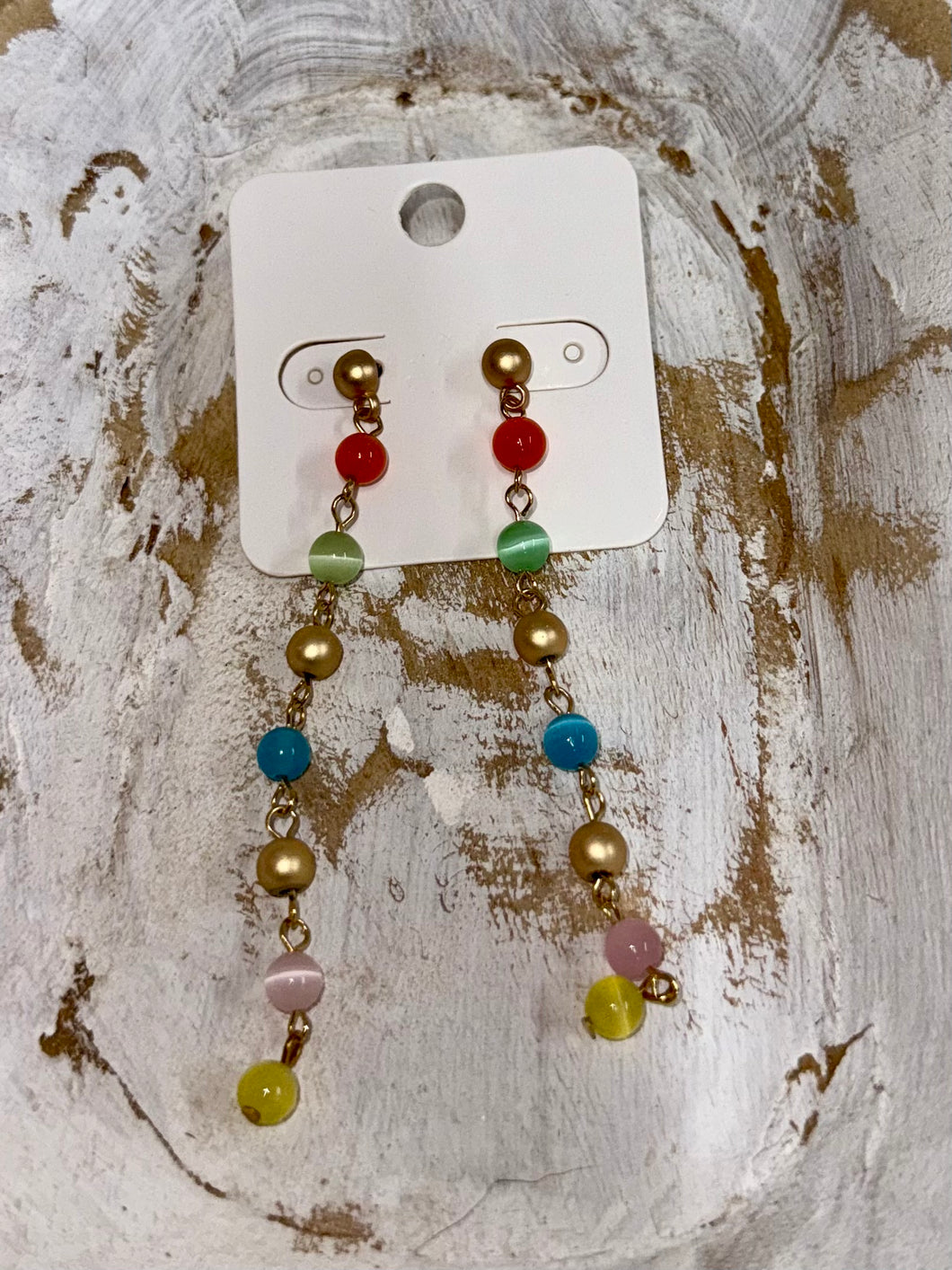 Pastel Carnival Beaded Drop Earrings
