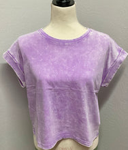 Load image into Gallery viewer, WASHED COTTON CUFFED SHORT SLEEVE TOP
