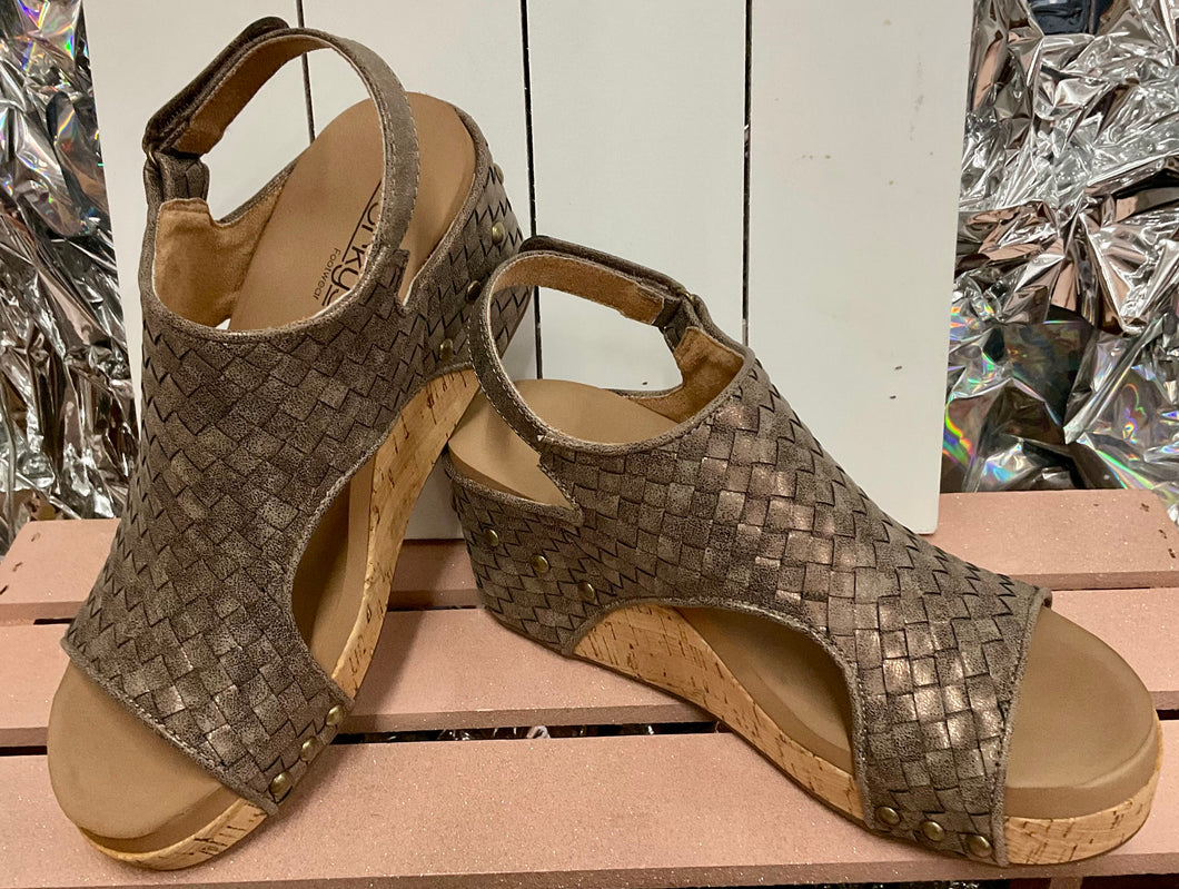 Carley Bronze Woven Wedge