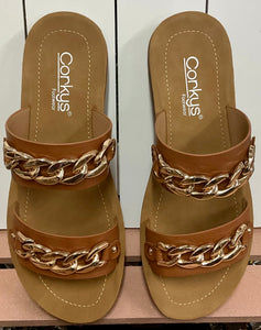 Seeing Double Cognac Sandal