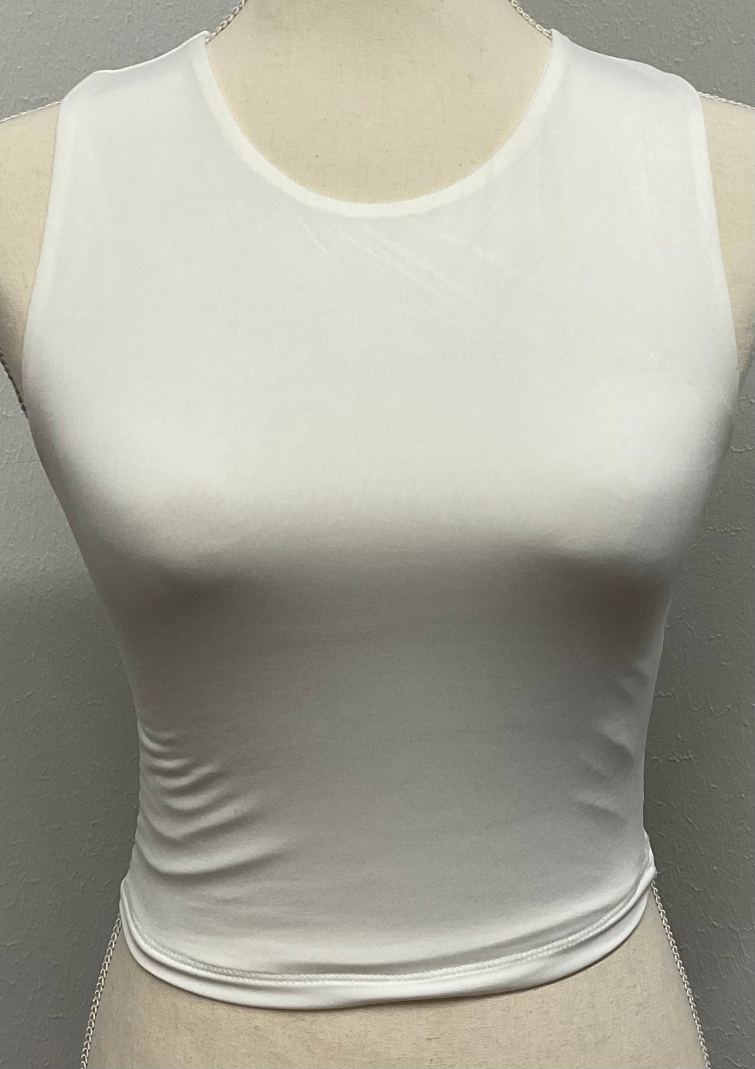 Take Control Semi Cropped White Tank