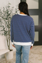 Load image into Gallery viewer, Almost Therapeutic Drop Shoulder Pullover in Navy
