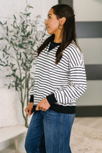 Load image into Gallery viewer, Almost Therapeutic Drop Shoulder Pullover in White and Black
