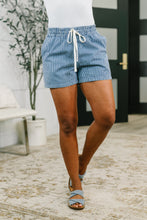 Load image into Gallery viewer, Boardwalk Talks Drawstring Shorts in Dark Blue
