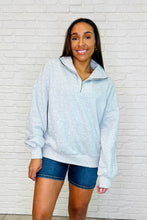 Load image into Gallery viewer, Bonbon Delight Half Zip Pullover in Grey
