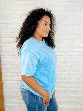 Load image into Gallery viewer, Casual Basic Drop Shoulder Oversized Tee in Deep Sky
