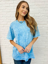 Load image into Gallery viewer, Casual Basic Drop Shoulder Oversized Tee in Deep Sky
