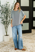 Load image into Gallery viewer, Catch Me Loungin’ Cable Ribbed Knit Top in Black and White

