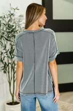Load image into Gallery viewer, Catch Me Loungin’ Cable Ribbed Knit Top in Black and White
