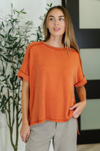 Load image into Gallery viewer, Catch Me Loungin’ Cable Ribbed Knit Top in Burnt Orange
