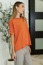 Load image into Gallery viewer, Catch Me Loungin’ Cable Ribbed Knit Top in Burnt Orange
