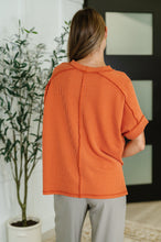 Load image into Gallery viewer, Catch Me Loungin’ Cable Ribbed Knit Top in Burnt Orange
