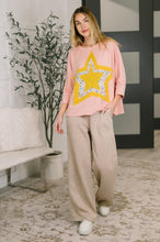 Load image into Gallery viewer, Catch a Star Mixed Print Star Patch Top
