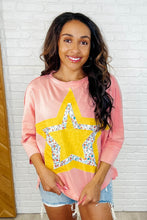 Load image into Gallery viewer, Catch a Star Mixed Print Star Patch Top
