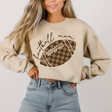 Load image into Gallery viewer, Check Football Mom in Sand Sweatshirt
