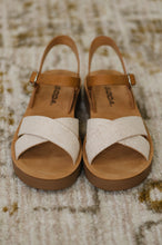 Load image into Gallery viewer, Chester Platform Nubuck Wedge Sandals in Cream
