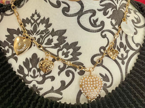 Bubble Heart Charm Necklace