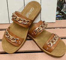 Load image into Gallery viewer, Seeing Double Cognac Sandal
