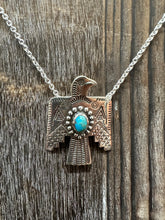 Load image into Gallery viewer, Genuine Turquoise Thunderbird Sterling Silver Pendant Necklace
