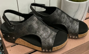 Volta Black Texture Wedge