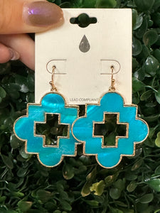 Colored Medallion Earrings