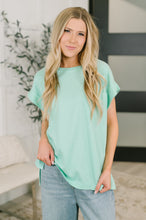 Load image into Gallery viewer, Foundation First Waffle Knit Relaxed Tee in Mint
