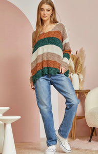 Call On Me Rust and Teal Sweater