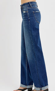 Jackie Dark Wash Risen Wide Leg