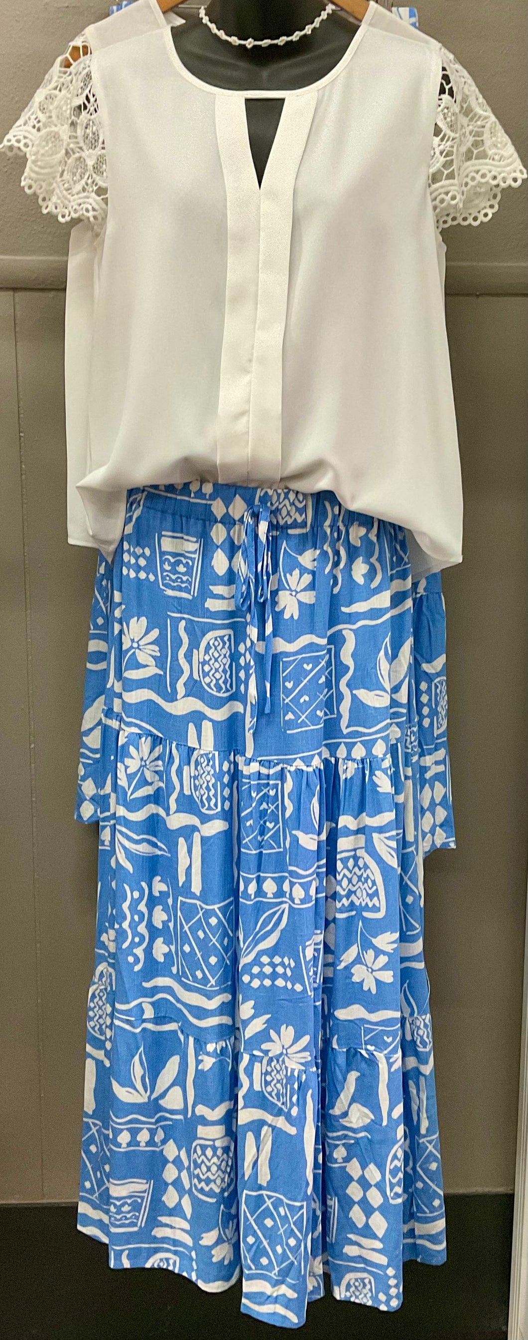 Island Escape Tiered Maxi Skirt