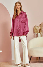 Load image into Gallery viewer, Save Your Applause Magenta Satin Blouse
