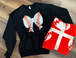 Baseball Bow Graphic Sweatshirt