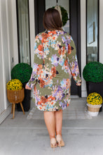 Load image into Gallery viewer, Generally Speaking V-Neck Dress in Olive Floral
