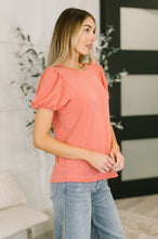 Load image into Gallery viewer, Grace &amp; Virtue Balloon Sleeve Blouse in Coral
