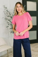 Load image into Gallery viewer, Grace &amp; Virtue Balloon Sleeve Blouse in Fuchsia
