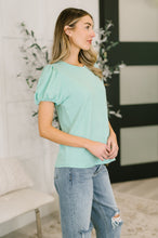 Load image into Gallery viewer, Grace &amp; Virtue Balloon Sleeve Blouse in Mint
