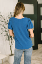 Load image into Gallery viewer, Grace &amp; Virtue Balloon Sleeve Blouse in Ocean Blue
