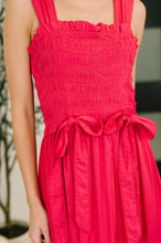 Load image into Gallery viewer, Hold Me Down Midi Dress in Fuchsia

