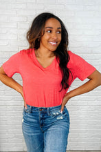 Load image into Gallery viewer, I Don&#39;t Have to Choose V-Neck Tee in Hot Coral
