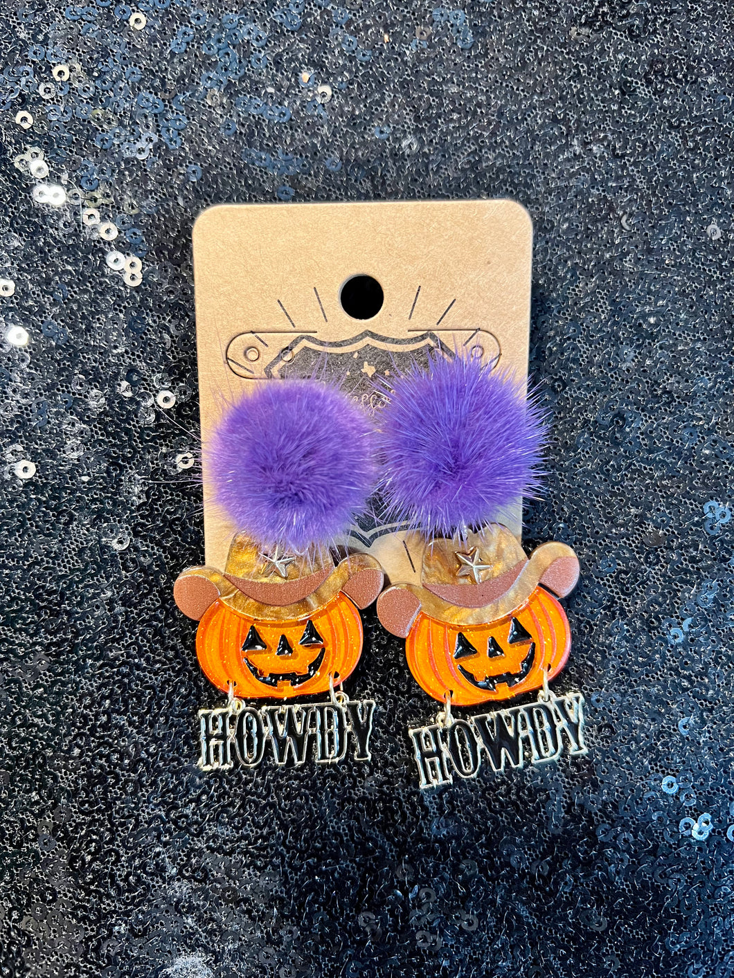 Pumpkin Howdy Earrings