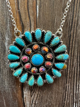 Load image into Gallery viewer, Genuine Turquoise Sterling Silver Pendant Necklace
