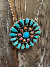 Load image into Gallery viewer, Genuine Turquoise Sterling Silver Pendant Necklace
