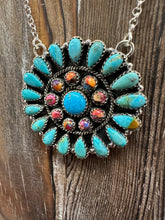 Load image into Gallery viewer, Genuine Turquoise Sterling Silver Pendant Necklace
