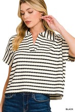 Load image into Gallery viewer, Easy Stripe Collared Top
